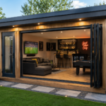 garden office with concrete base and electrics