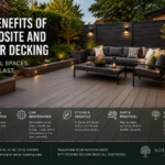Contemporary composite decking area with outdoor furniture